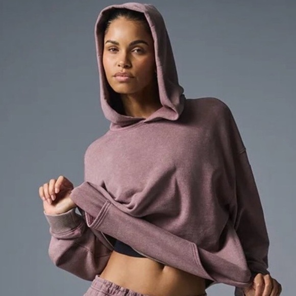 ALO YOGA Chill Vintage Wash Hoodie - Woodrose Wash - Picture 5 of 7